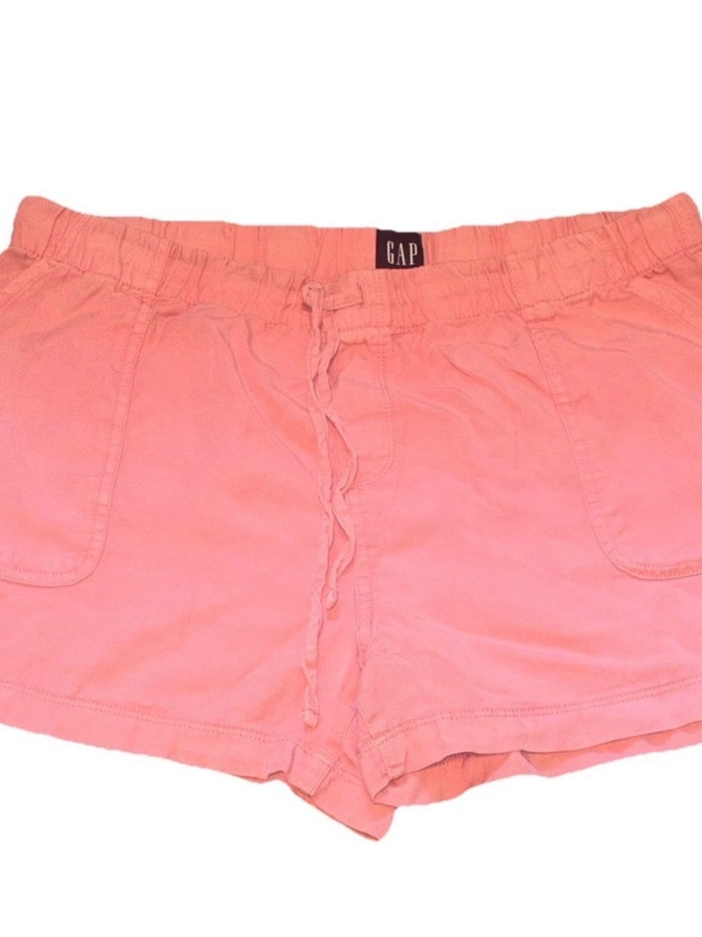 GAP Women's Lyocell Drawstring Pull-On Tencel Shorts Pink  Sz Large 3” inseam